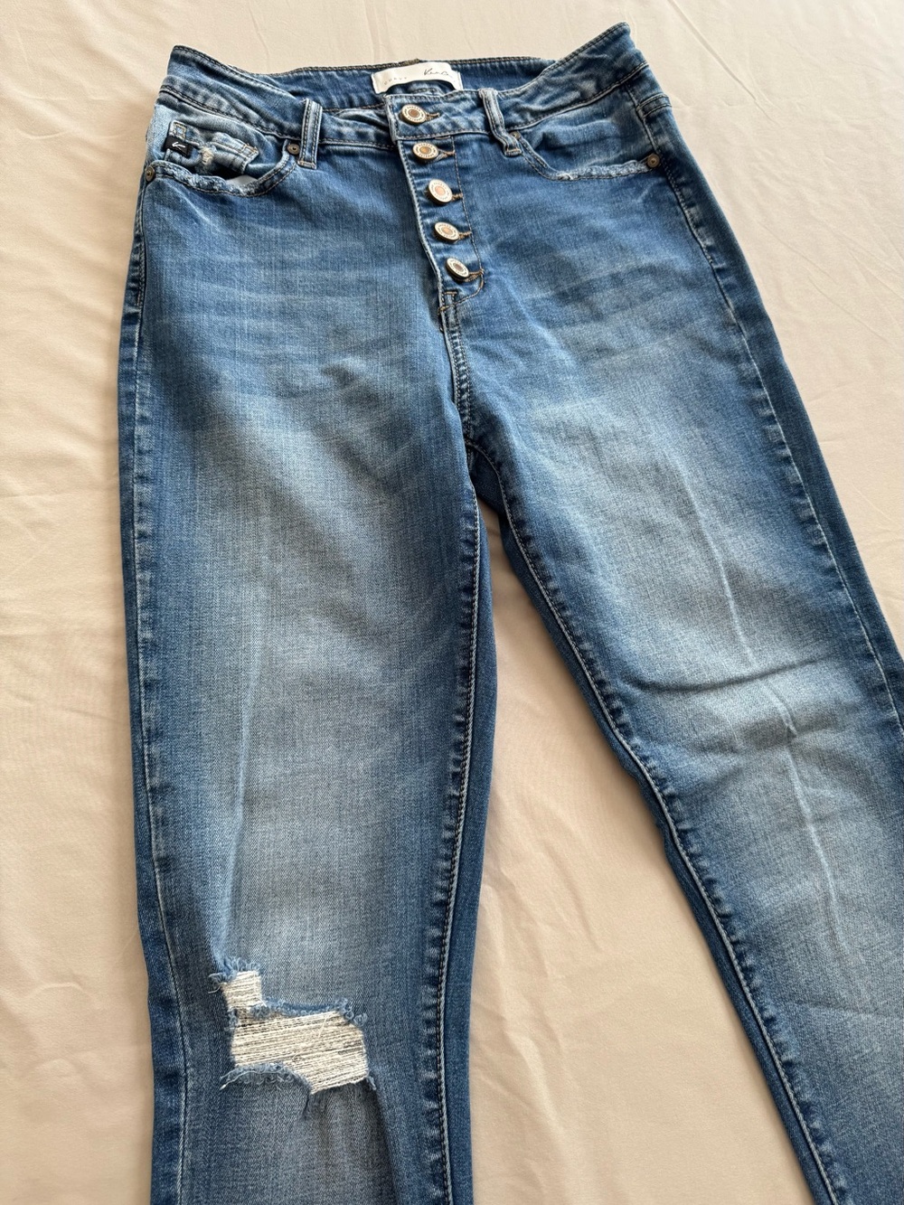 KanCan Light Blue High-Rise Button-Fly Jeans - Picture 3 of 7